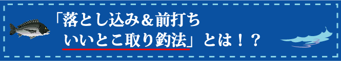 「落とし込み＆前打ち　いいとこ取り釣法」とは！？